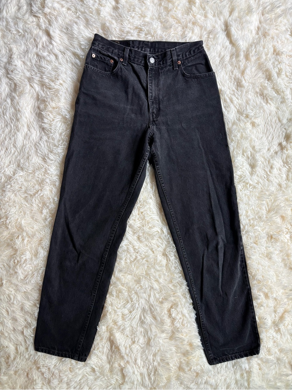 Vintage Levi’s 550 Faded Black Relaxed Tapered Jeans Womens 10 Reg ~29” Inseam